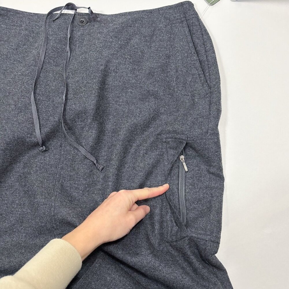 Eddie Bauer Wool Cargo Carpenter Maxi Midi Skirt Charcoal Gray - 14 Petite - NWT - Picture 5 of 7